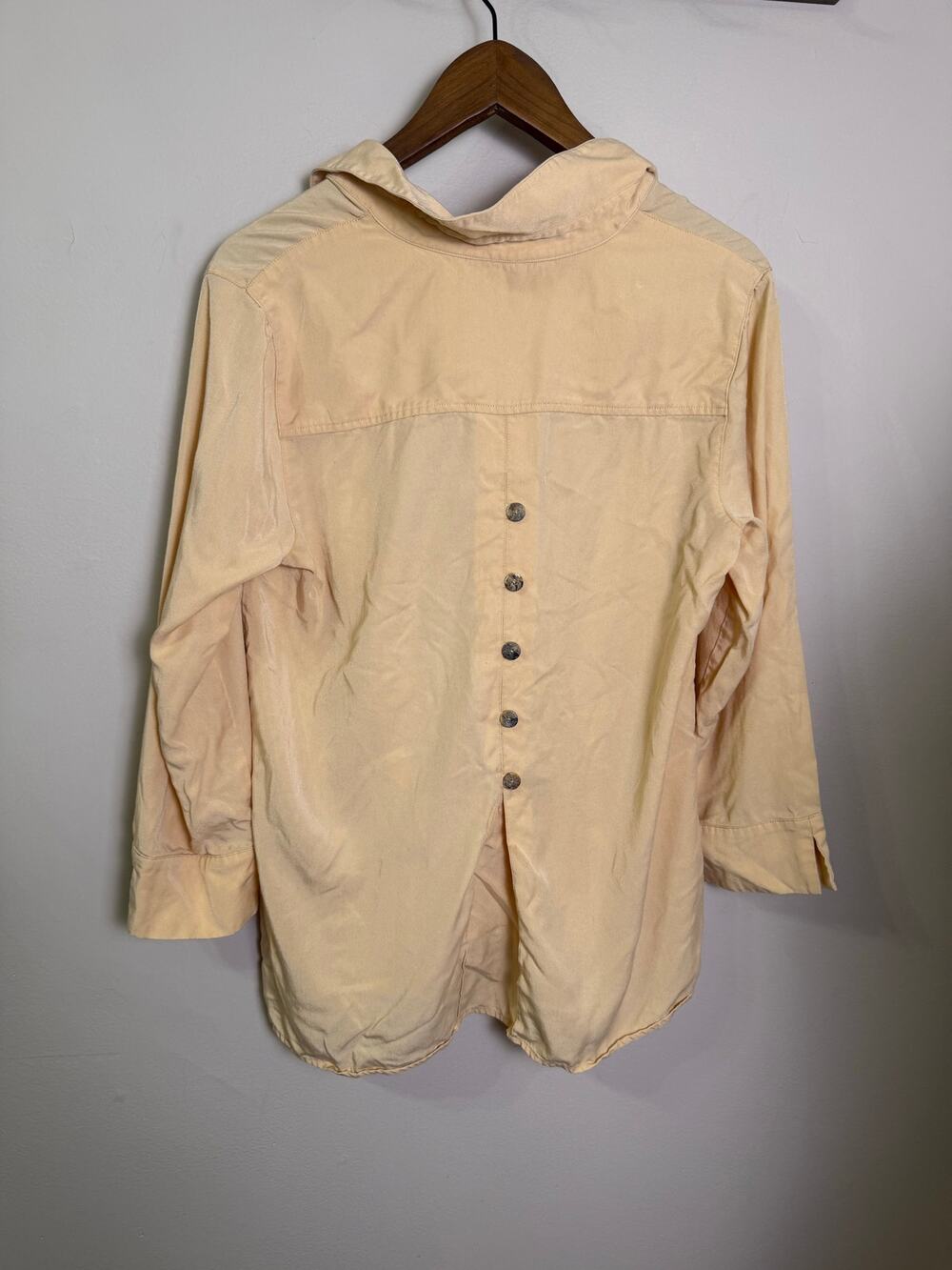Soft Surroundings Shirt Medium Tunic Creamy Yellow Hutton Popover Tencil